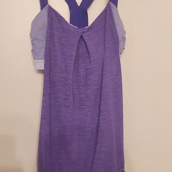 LULULEMON Rest Less Tank Heathered Bruised Berry/Wee Stripe Bruised Berry - Picture 2 of 3